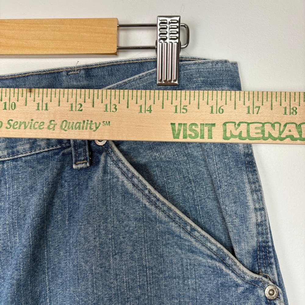Wrangler Mens Carpenter Jeans 34x30 Blue Workwear Utility Relaxed Denim 94LSWVD - Picture 7 of 13